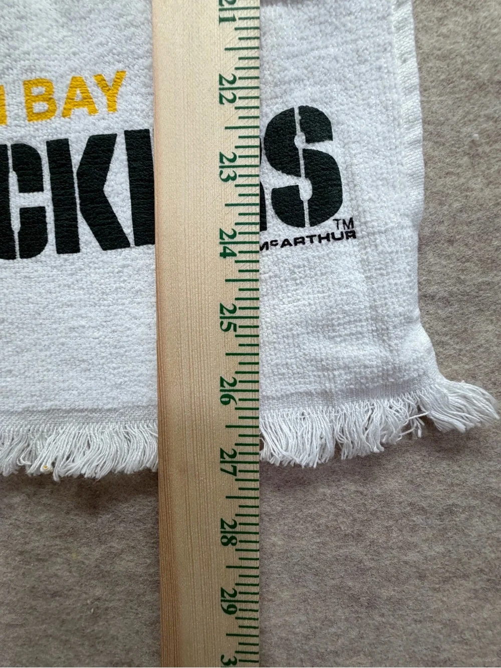 Vintage Green Bay Packers White Logo Hand Towel